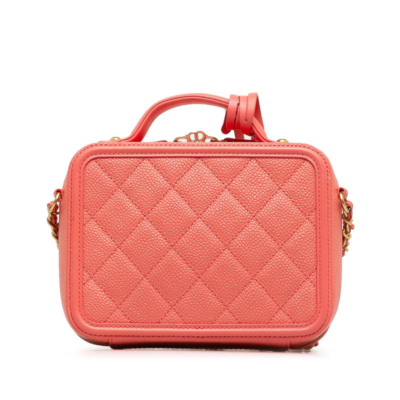 Chanel CC Caviar Filigree Vanity Bag  Leather Handbag in Excellent condition