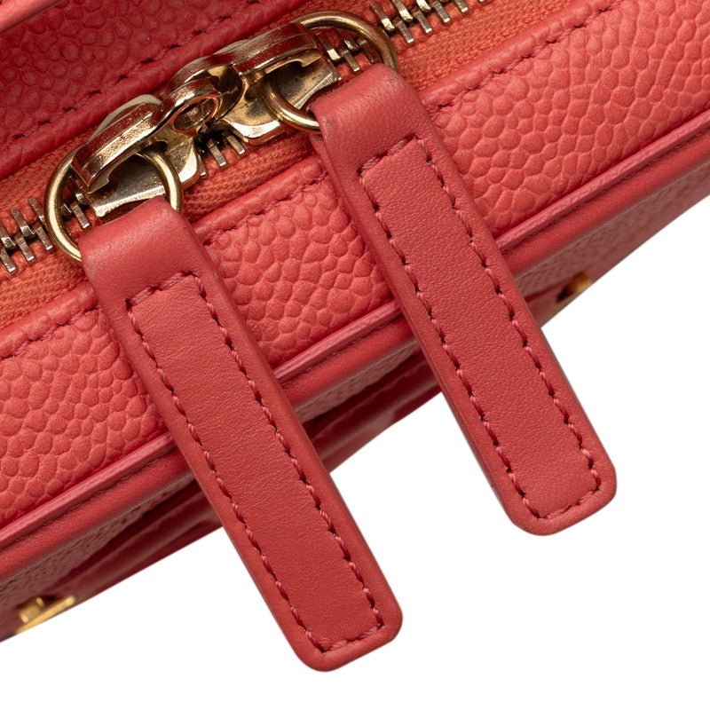 Chanel CC Caviar Filigree Vanity Bag  Leather Handbag in Excellent condition