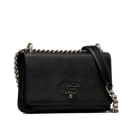 Prada Saffiano and City Calf Chain Crossbody Bag