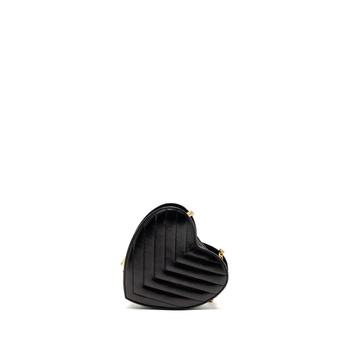 Saint Laurent/YSL Love Heart Chain Bag Lambskin Black GHW