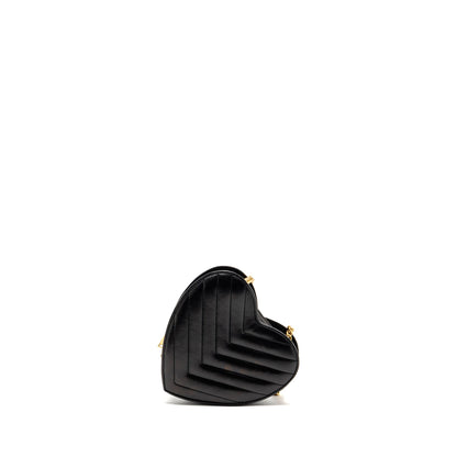 Saint Laurent/YSL Love Heart Chain Bag Lambskin Black GHW