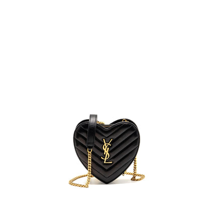 Saint Laurent/YSL Love Heart Chain Bag Lambskin Black GHW