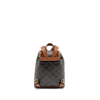 Celine Mini Backpack Folco Triomphe Canvas/Calfskin Tan GHW