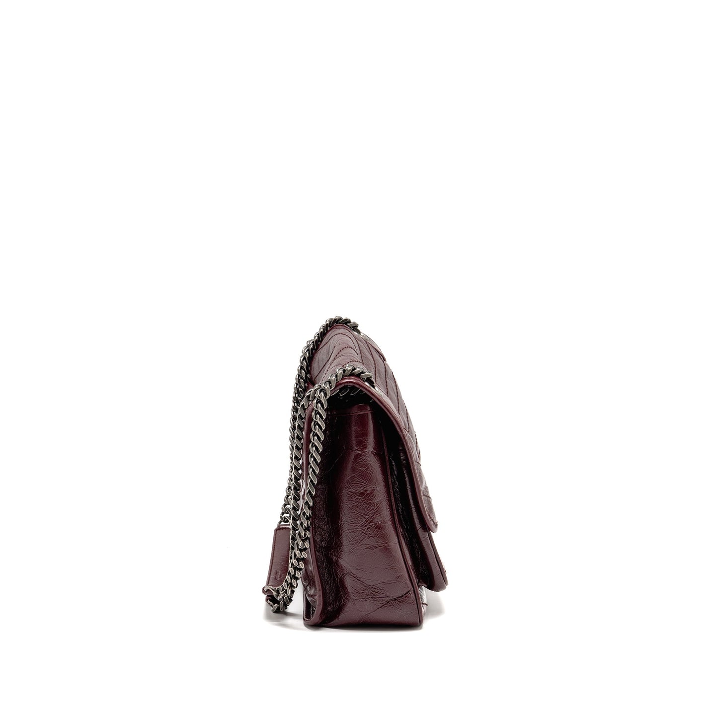 Saint Laurent YSL Medium Niki Shoulder Bag Calfskin Burgundy Ruthenium SHW