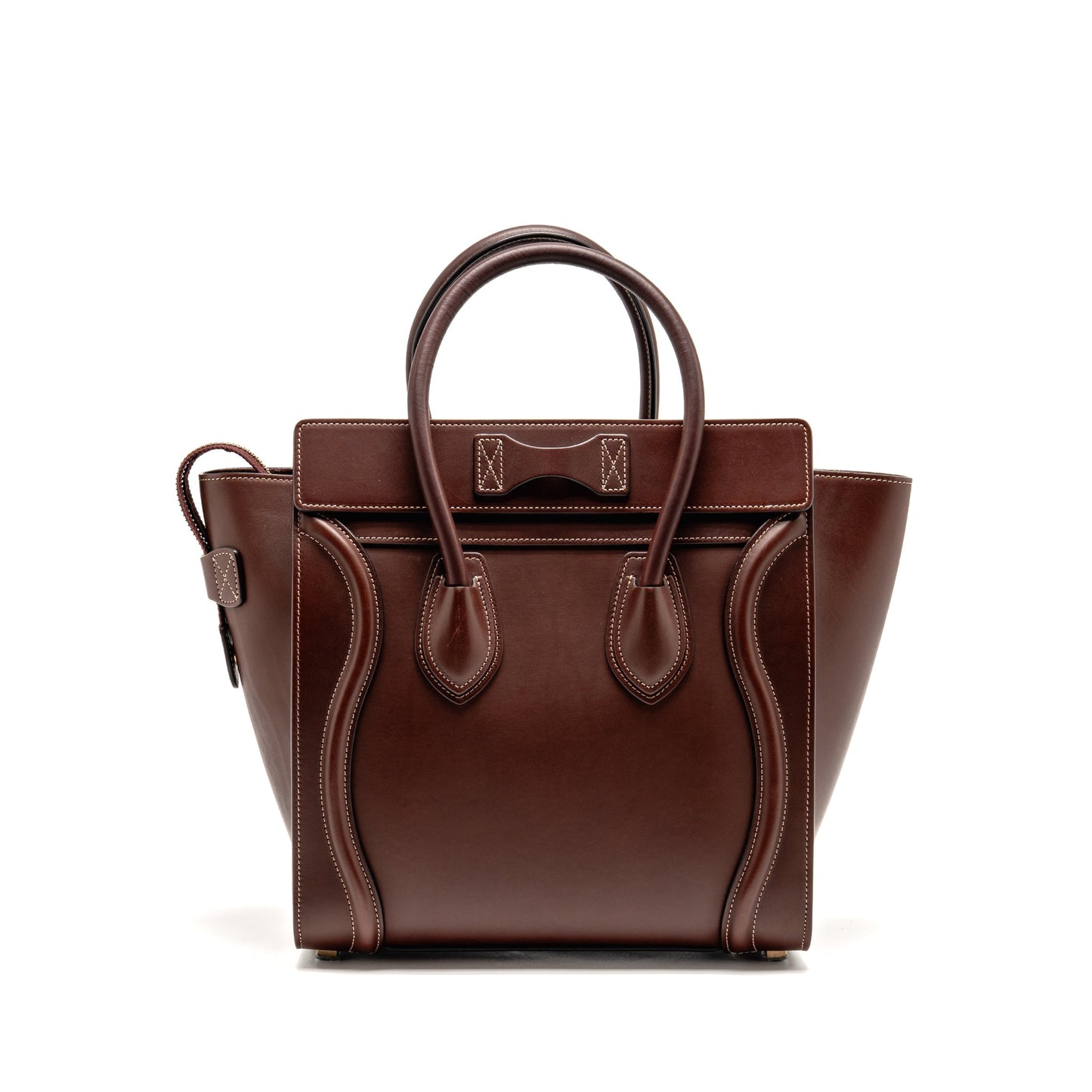 Celine Micro Luggage Bag Calfskin Burgundy GHW