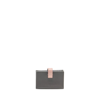 Celine Accordeon Card Holder Calfskin Pink/Grey GHW