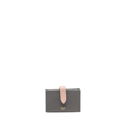 Celine Accordeon Card Holder Calfskin Pink/Grey GHW