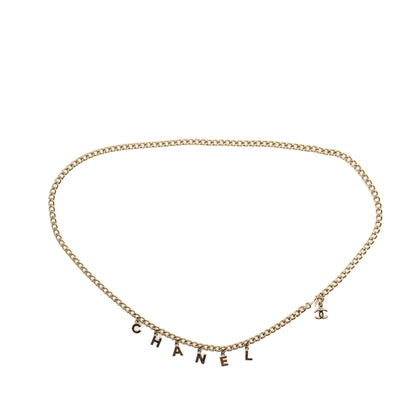 Chanel Letter Drop Chain Belt Light Gold Tone