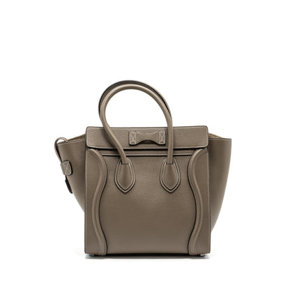 Celine Micro Luggage Bag Calfskin Grey SHW