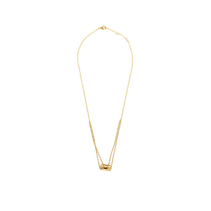 Chanel Coco Crush Necklace Quilted Motif Yellow Gold