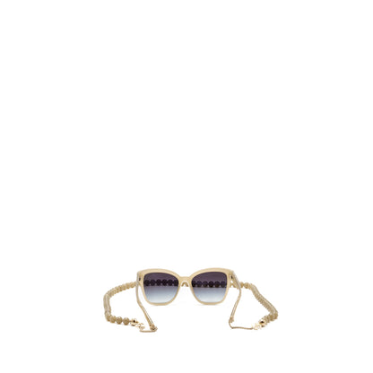 Chanel Sunglasses With Pearl Chain Multicolour