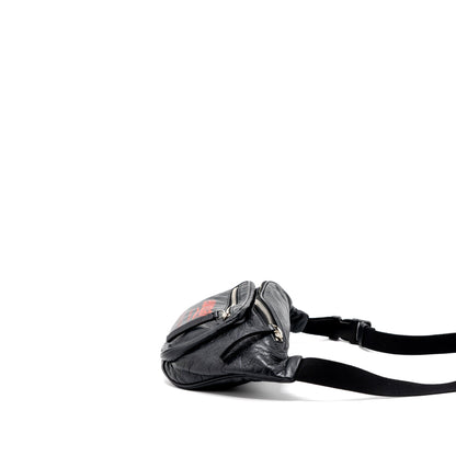 Balenciaga Europa Belt Bag Calfskin Black/Red SHW