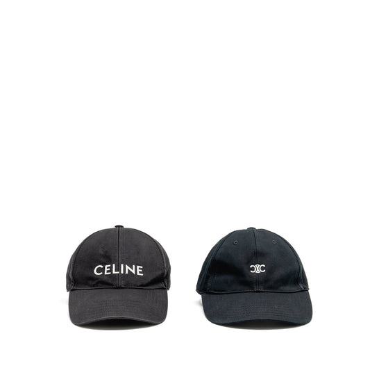 Celine Size S Triomphe and Letter Logo Baseball Cap Black (Sell in Set)