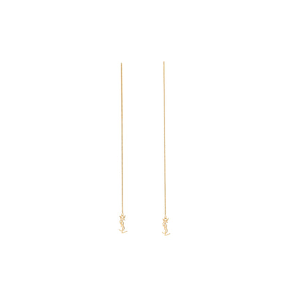 Saint Laurent/YSL Logo Dropped Earrings Gold Tone