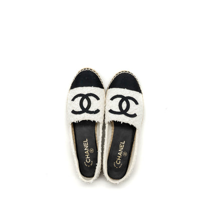 Chanel size 40 espadrilles cotton/tweed white / black