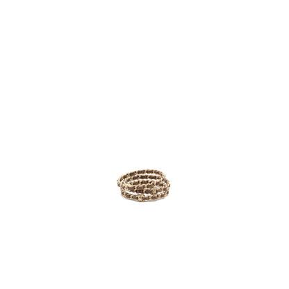 Chanel 3 Leather Chain/cc Logo Bracelet Dark Beige Brush GHW
