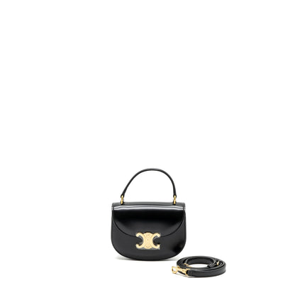 Celine Mini Besace Shiny Calfskin Black GHW