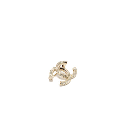 Chanel CC Logo Brooch Metal/Strass Silver Tone