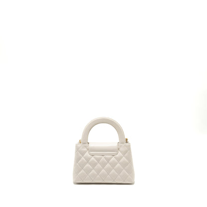 Chanel mini kelly shopping tote calfskin white GHW (microchip)