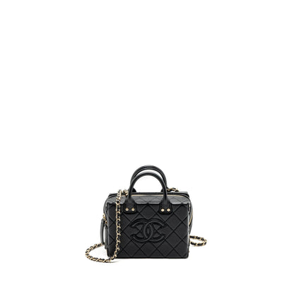 Chanel 22b Top Handle Small Vanity Case Calfskin Black GHW(Microchip)
