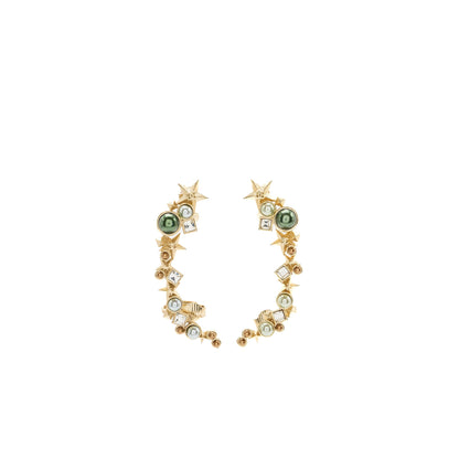 Chanel star earclips crystal/ multicolour gold tone