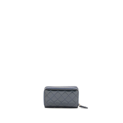 Chanel double Zip Wallet patent navy SHW