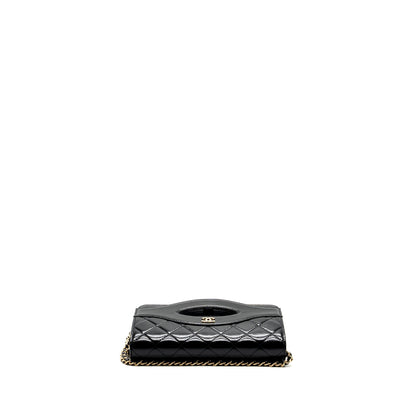 Chanel 24C 31 wallet on chain shiny calfskin black LGHW (Microchip)