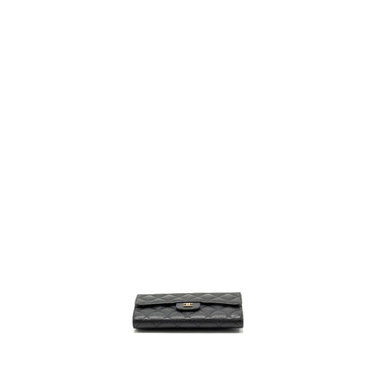 Chanel Classic flap long wallet Caviar black GHW