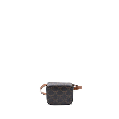 Celine Mini Claude Triomphe Canvas/ Calfskin Tan GHW