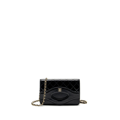 Chanel 24C 31 wallet on chain shiny calfskin black LGHW (Microchip)