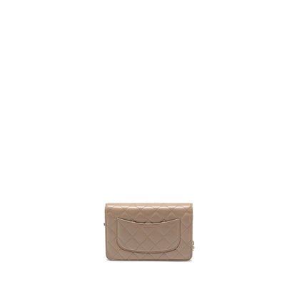 Chanel Classic Wallet on Chain caviar dark beige SHW