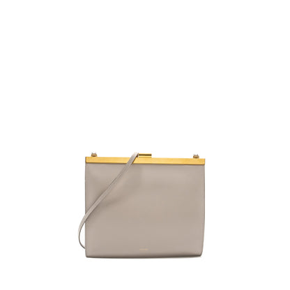 Celine mini clasp shoulder bag light grey leather GHW
