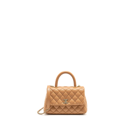 Chanel 21P Small Coco Handle Caviar Caramel LGHW