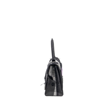 Balenciaga medium hourglass bag limited edition denim black/multicolour SHW