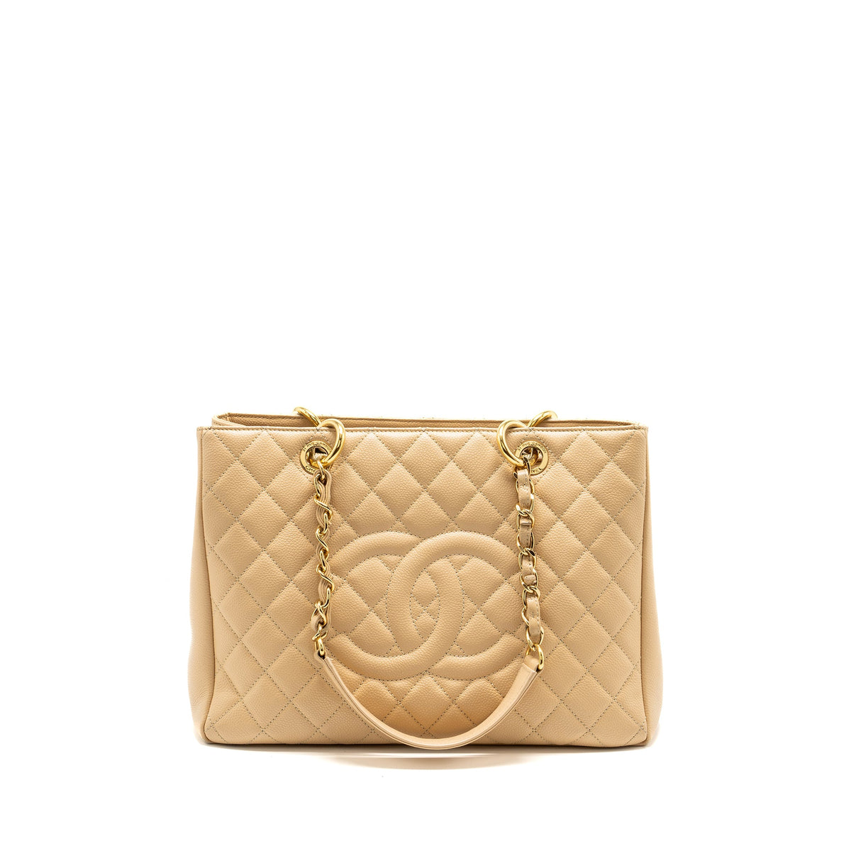 Chanel Grand Shopping Tote Bag Caviar Beige GHW
