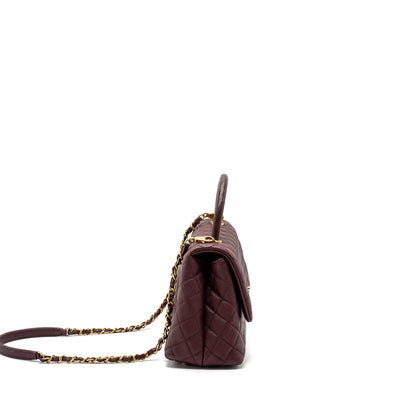 Chanel Medium Coco Handle With Lizard Handle Caviar Burgundy GHW