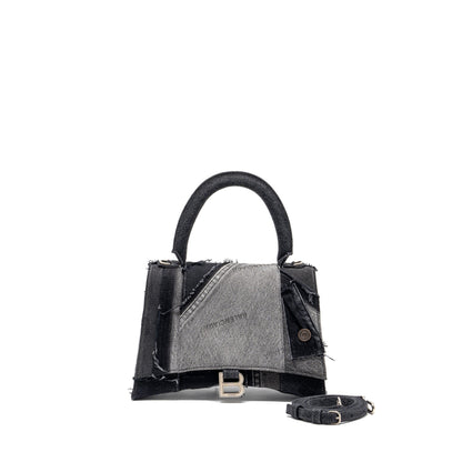 Balenciaga medium hourglass bag limited edition denim black/multicolour SHW
