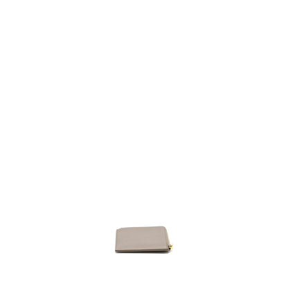 Celine Zipped Purse with removable card holder calfskin / lambskin grey / light blue GHW