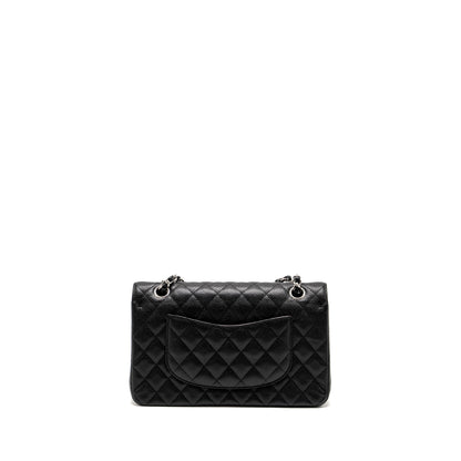 CHANEL Medium Classic Double Flap Bag Caviar Black SHW (Microchip)