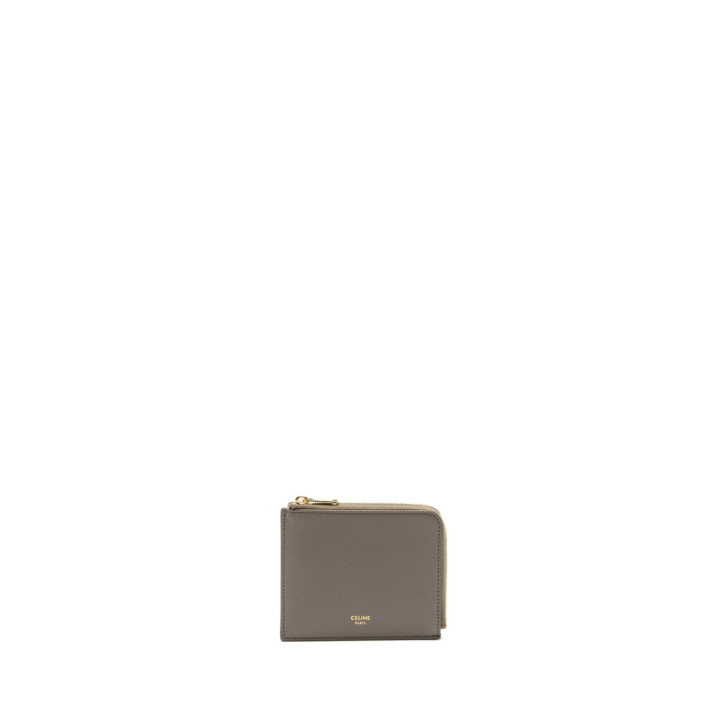 Celine Zipped Purse with removable card holder calfskin / lambskin grey / light blue GHW