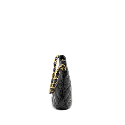 Chanel 22K Hobo Shoulder Bag Lambskin Black GHW (Microchip)
