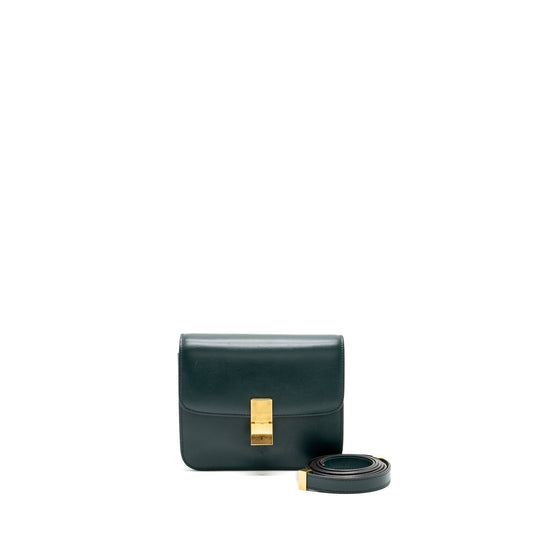 Celine Teen classic box bag calfskin dark green GHW
