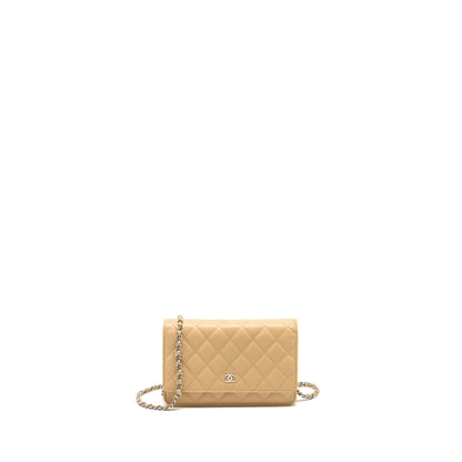 Chanel Classic Wallet on Chain Caviar Beige SHW (Microchip)