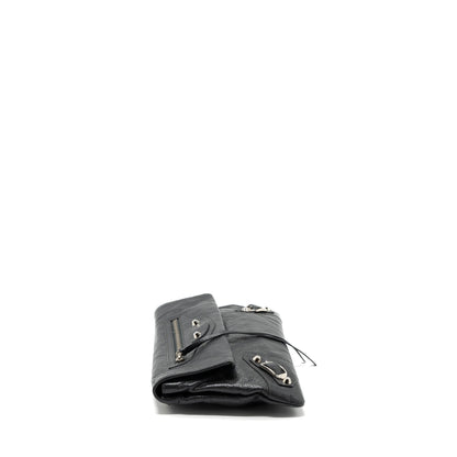 Balenciaga City Fold Clutch/ Shoulder Bag Dark Grey SHW