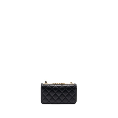 Chanel Mini Trendy CC Wallet On Chain Lambskin Black LGHW (microchip)