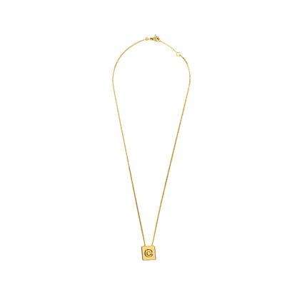 Celine Alphabet C Necklace In Brass Gold Tone