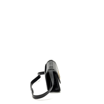 Balenciaga Gossip shoulder bag croc-embossed calfskin black GHW