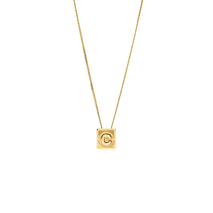 Celine Alphabet C Necklace In Brass Gold Tone