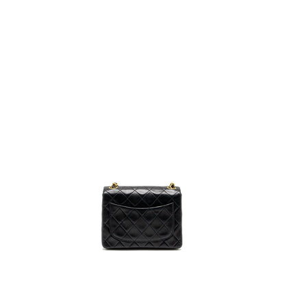 Chanel Vintage Mini Square Flap Bag Lambskin Black GHW