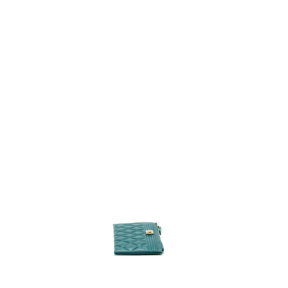 Chanel boy zip pouch lambskin green LGHW